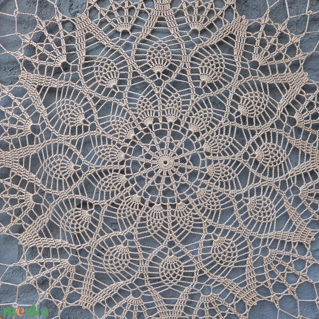 Ekrü horgolt mandala 60 cm Meska hu