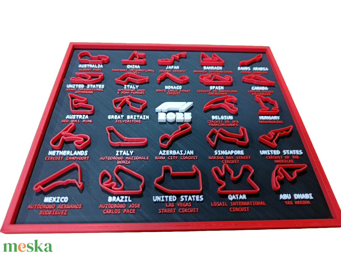 2025-ös Forma 1 nagy díj pályák - otthon & életmód - dekoráció - kép & falikép - 3d képek - Meska.hu