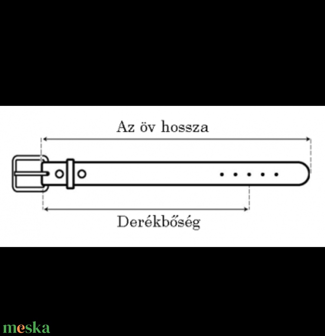 Bőr öv- fekete  120 cm - ruha & divat - öv & övcsat - öv - Meska.hu