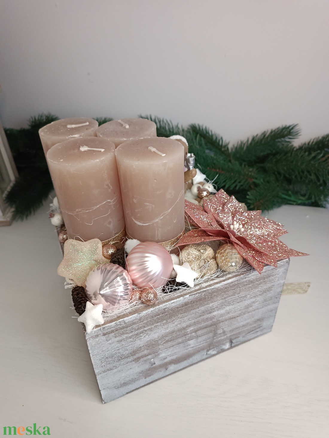 Macis rose gold adventi box - karácsony - adventi díszek - adventi koszorú - Meska.hu