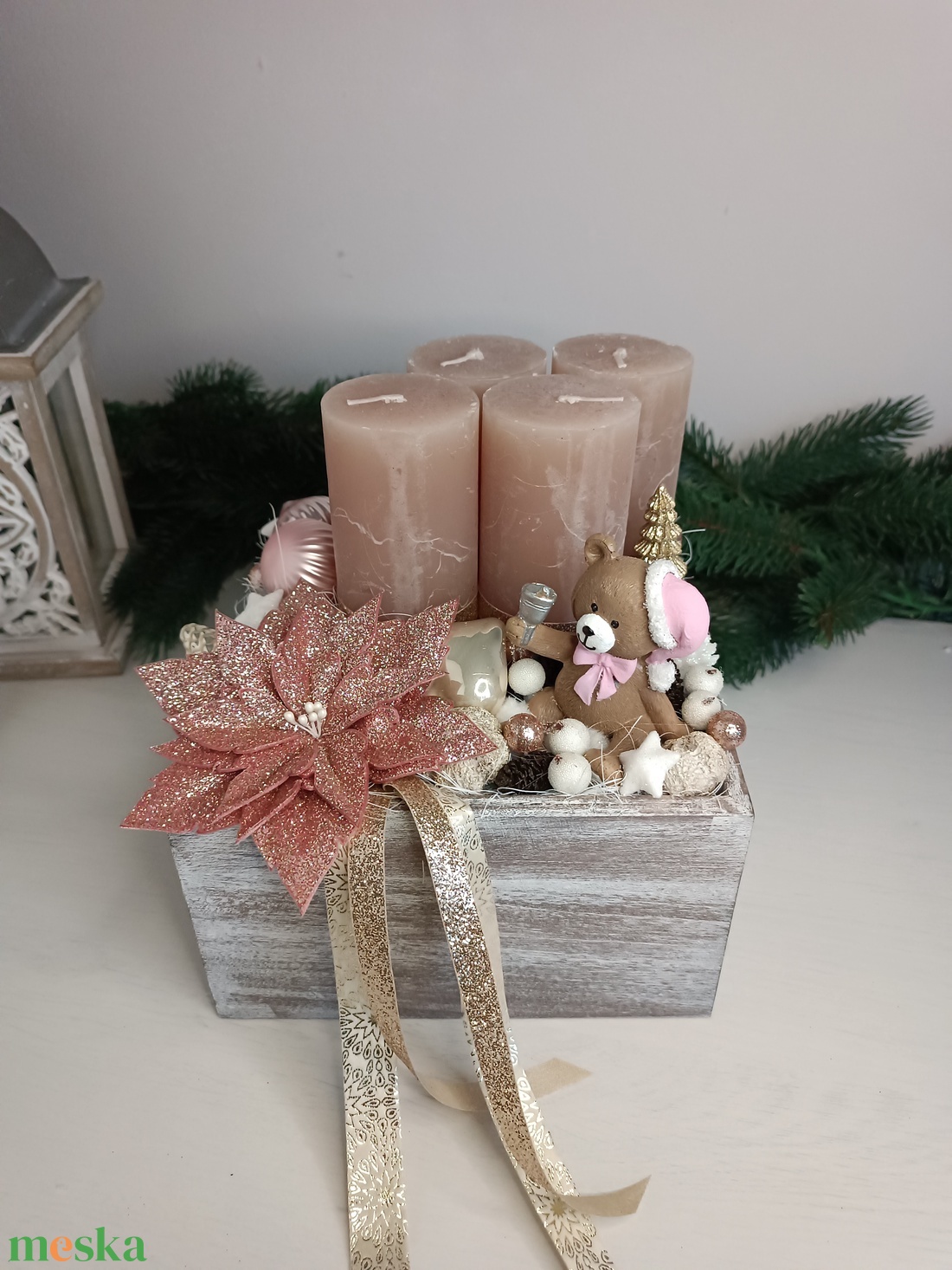 Macis rose gold adventi box - karácsony - adventi díszek - adventi koszorú - Meska.hu