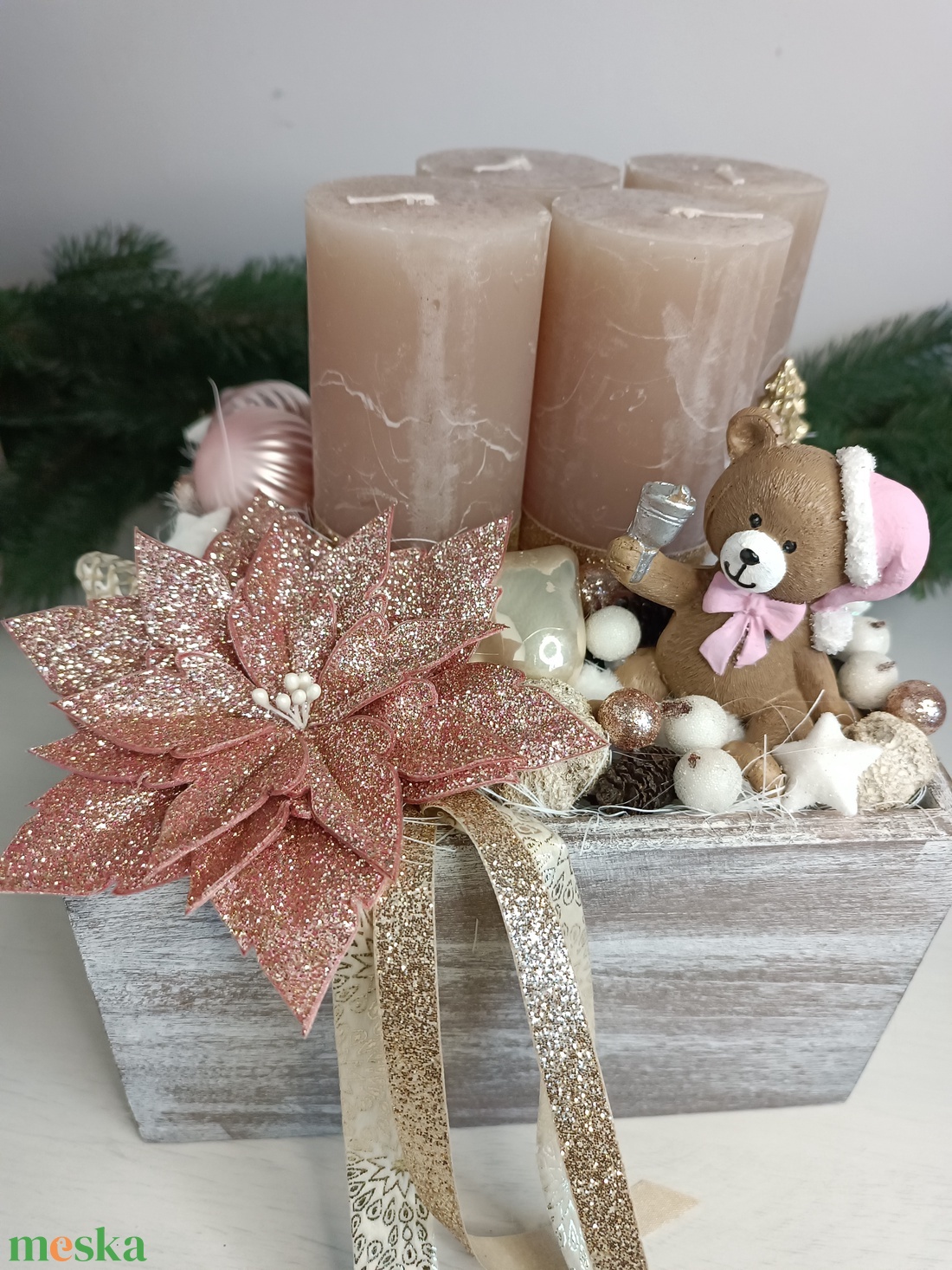 Macis rose gold adventi box - karácsony - adventi díszek - adventi koszorú - Meska.hu