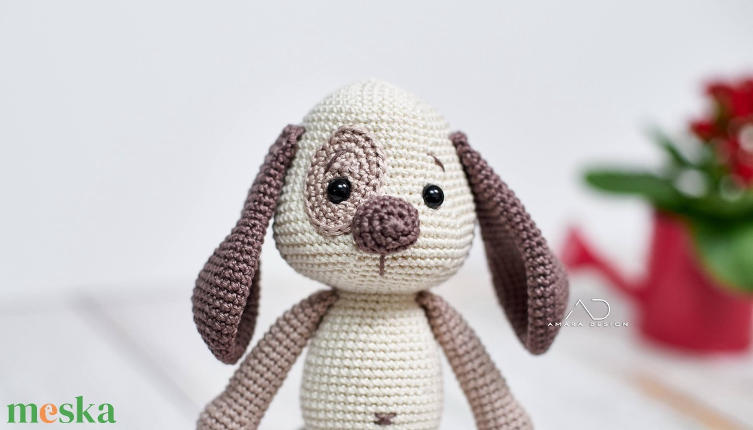 Horgolt foltos Henry kutyus, amigurumi kutya - játék & sport - plüssállat & játékfigura - kutya - Meska.hu