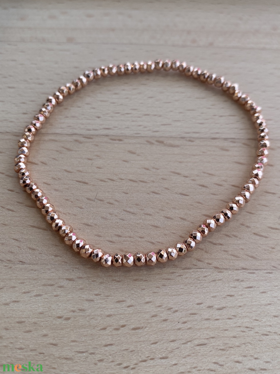 Rosegold hematit ásványkarkötő - ékszer - karkötő - gyöngyös karkötő - Meska.hu