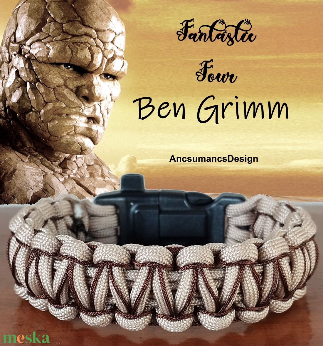 Taktikai túlélő paracord karkötő 3 funkciós csattal COBRA X-STITCH BEN GRIMM (csuklóméret: 19-20cm) - ékszer - karkötő - fonott karkötő - Meska.hu