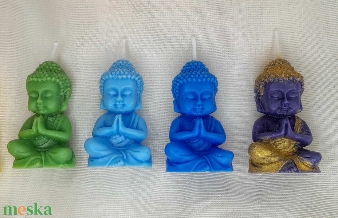 7 csakra buddha gyertya szett - otthon & lakás - gyertya, illat, aroma - gyertya - Meska.hu