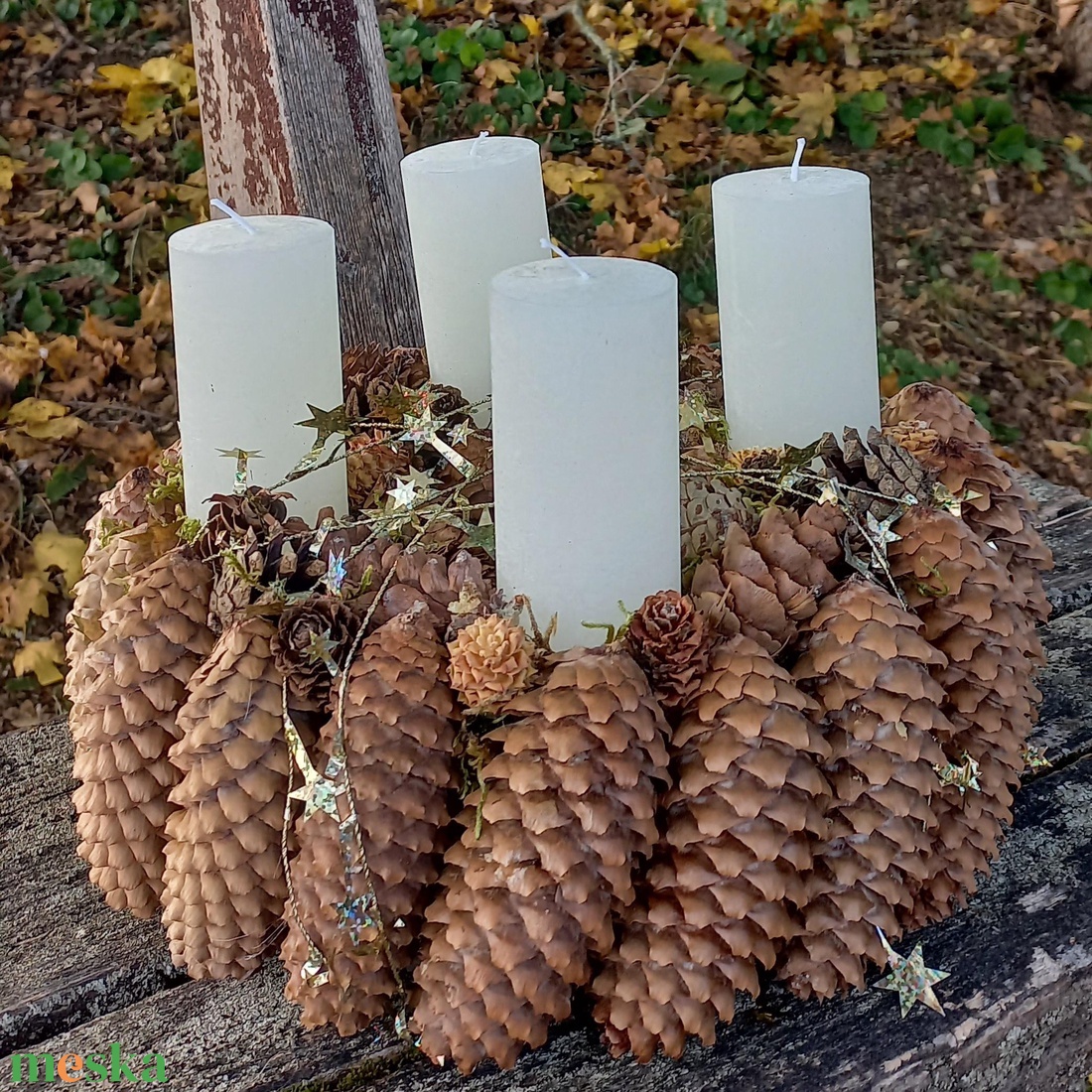 TOBOZ és CSILLAGOK adventi koszorú - karácsony - adventi díszek - adventi koszorú - Meska.hu