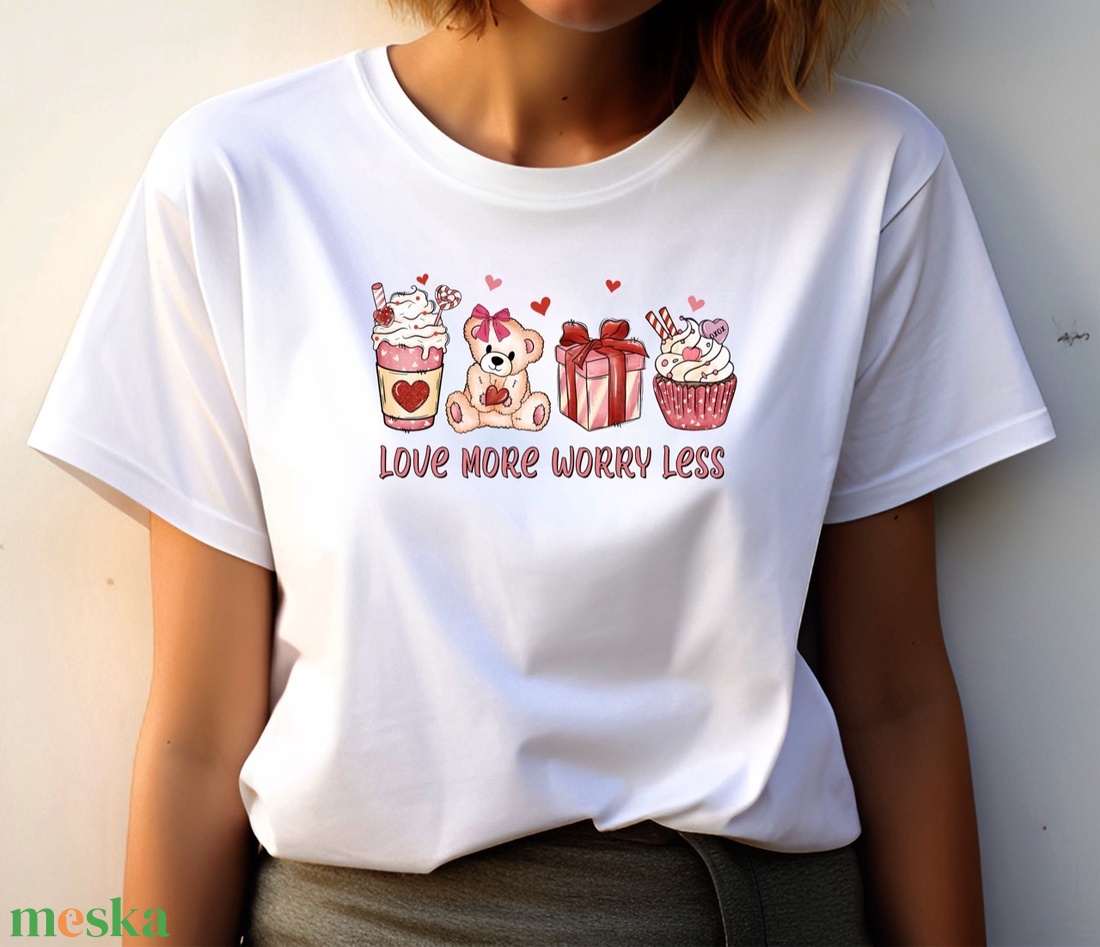 Love more, Valentin-napi Póló, Ajándék pároknak, szerelmeseknek, feleségnek, férjnek, Romantikus Design, - ruha & divat - női ruha - póló, felső - Meska.hu