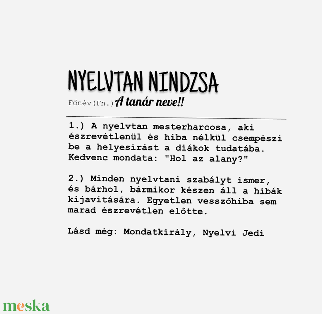 Nyelvtan Nindzsa - Személyre Szabható Magyar Tanár Bögre - Tökéletes Év Végi Ajándék -  Pedagógus Napra - otthon & életmód - konyhafelszerelés, tálalás - tálalás - bögre & csésze - Meska.hu