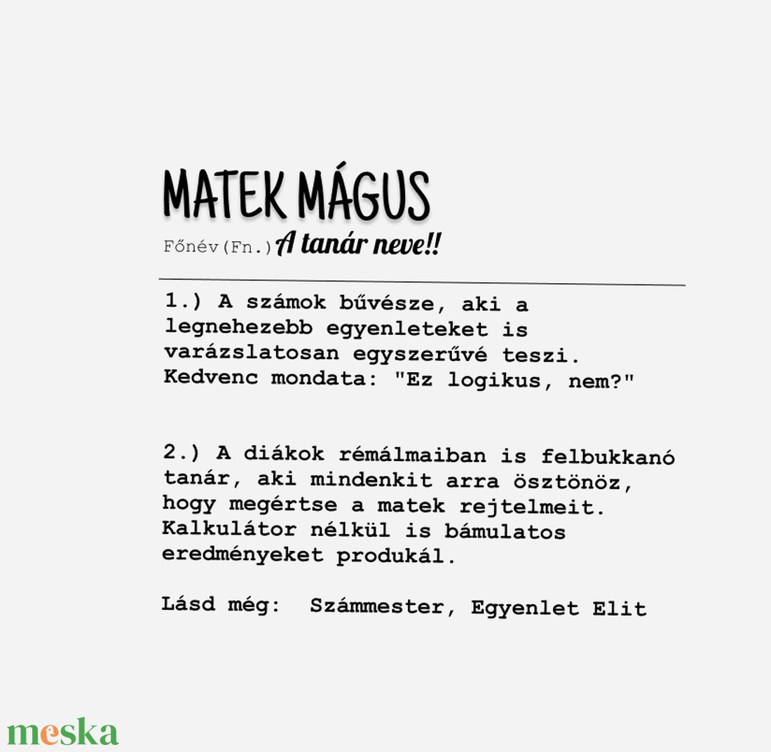 Matek Mágus  - Személyre Szabható Matek Matematika Tanári Bögre - Tökéletes Év Végi Ajándék -  Pedagógus Napra - otthon & életmód - konyhafelszerelés, tálalás - tálalás - bögre & csésze - Meska.hu