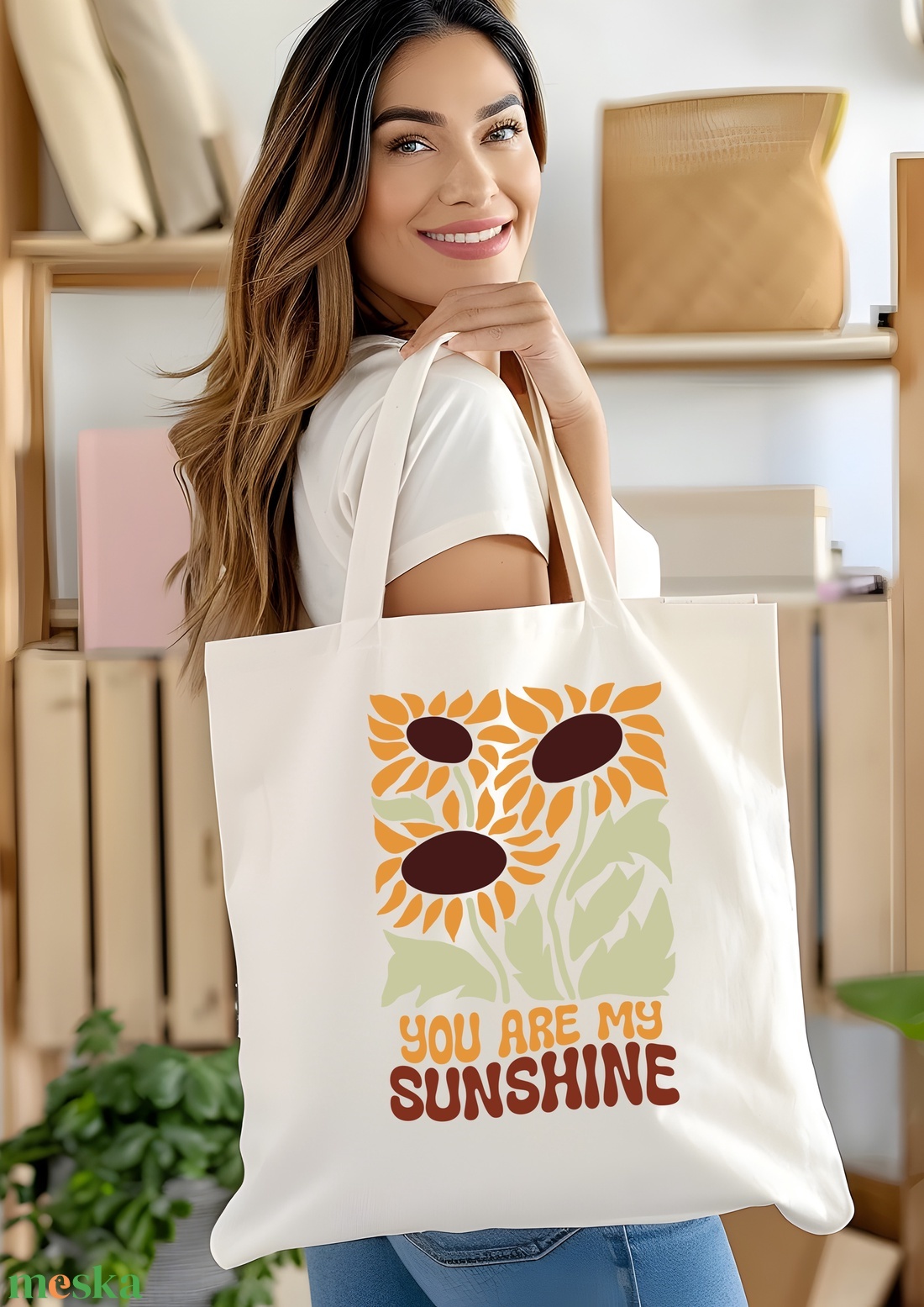 You Are My Sunshine Vászontáska  Te Vagy Az Én Napsugaram, Vidám és Szeretetteljes - táska & tok - bevásárlás & shopper táska - shopper, textiltáska, szatyor - Meska.hu