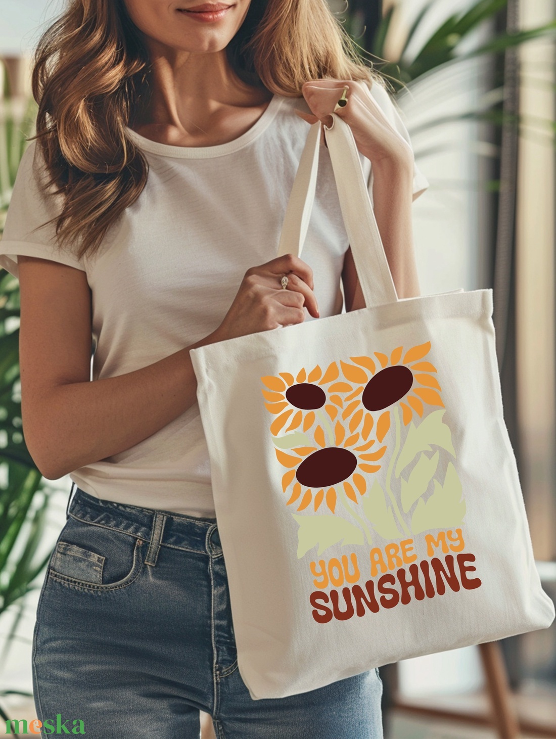 You Are My Sunshine Vászontáska  Te Vagy Az Én Napsugaram, Vidám és Szeretetteljes - táska & tok - bevásárlás & shopper táska - shopper, textiltáska, szatyor - Meska.hu