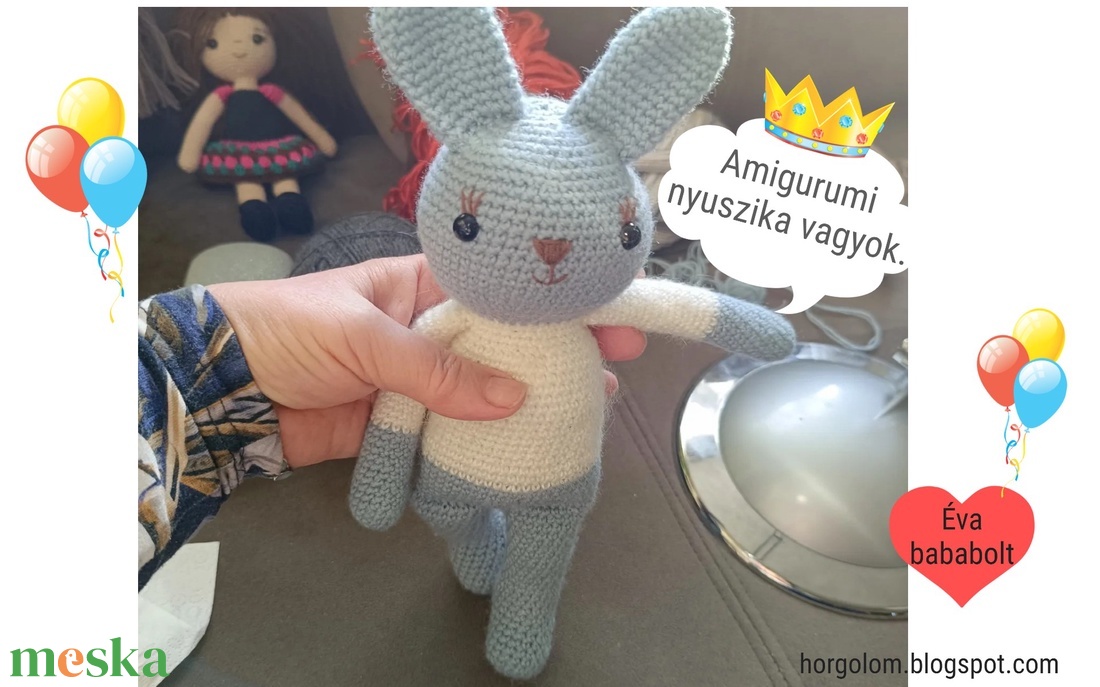 Amigurumi Nyuszika - PDF minta - diy (csináld magad) - szabásminta, útmutató - Meska.hu