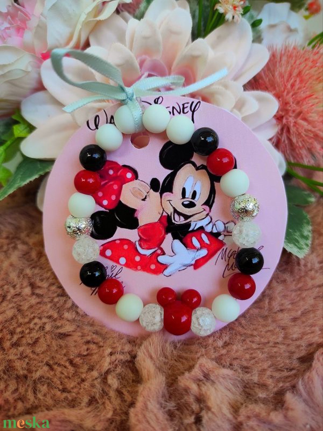 Piros mickey minnie karkötő - ékszer - karkötő - charm karkötő - Meska.hu