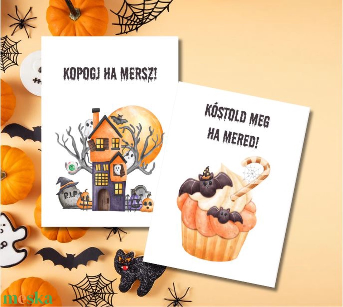 Nyomtatható páros halloween képkészlet halloweeni party buli - otthon & életmód - dekoráció - halloween - halloweeni ajtódíszek és ablakdíszek - Meska.hu