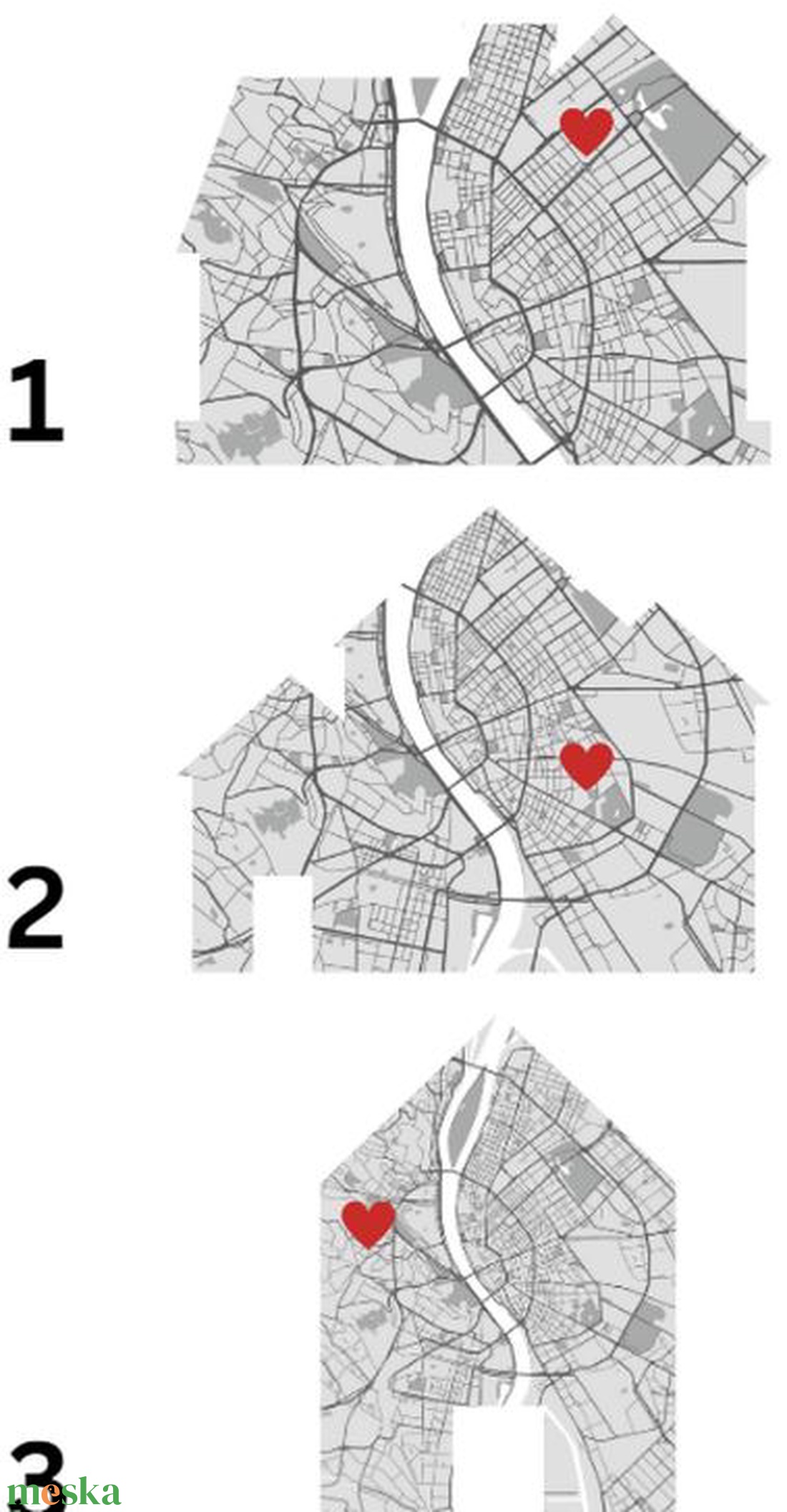 Első közös otthonunk, többféle, egyedi A4, térkép, ház, otthon - otthon & életmód - dekoráció - fali és függő dekoráció - térkép - Meska.hu