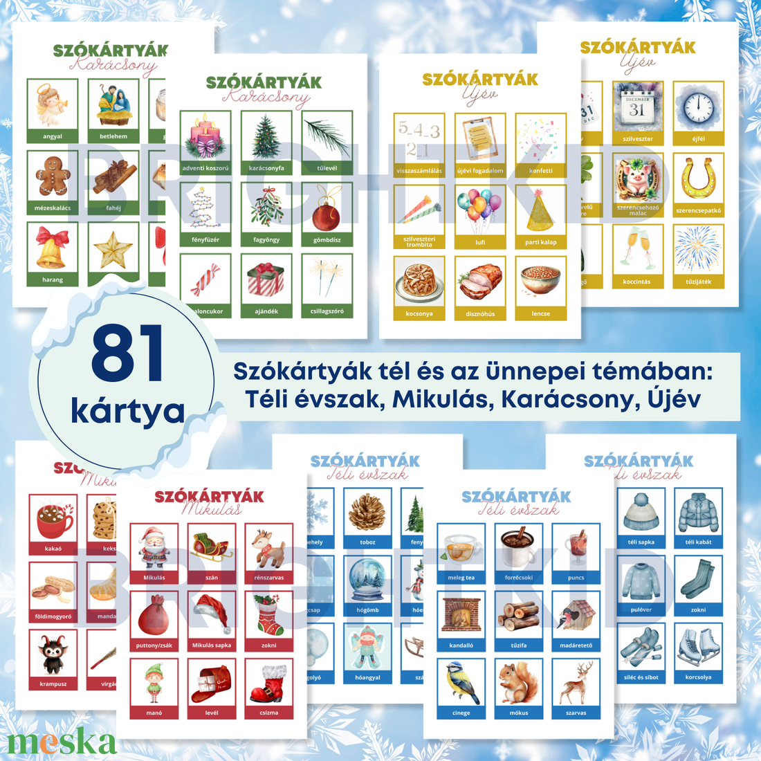 81db szókártya és kreatív feladatok,játékok 7-8 éveseknek - játék & sport - készségfejlesztő és logikai játék - oktató játékok - Meska.hu