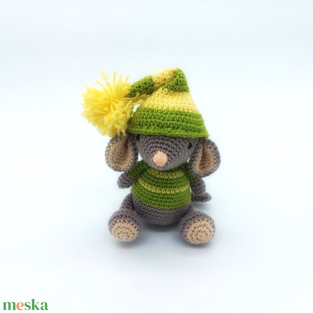 Amigurumi sapkás egérke - játék & sport - plüssállat & játékfigura - egér - Meska.hu