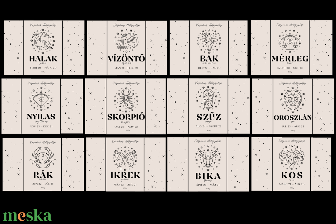 Horoszkóp Gyertya 120g, Ajándék barátnőnek, kollégának, szülőnek - otthon & életmód - gyertya, illat, aroma - gyertya - Meska.hu