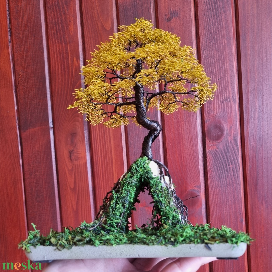 Citromsárga - fekete drót bonsai - otthon & életmód - dekoráció - asztal és polc dekoráció - bonsai - Meska.hu