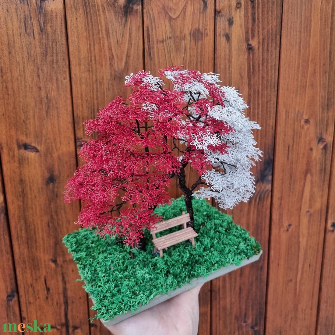 Két színű összefonódó drót bonsai - otthon & életmód - dekoráció - asztal és polc dekoráció - gyöngyfa, ásványfa - Meska.hu