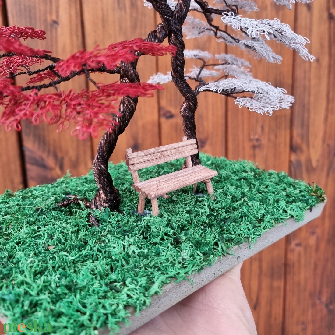 Két színű összefonódó drót bonsai - otthon & életmód - dekoráció - asztal és polc dekoráció - gyöngyfa, ásványfa - Meska.hu