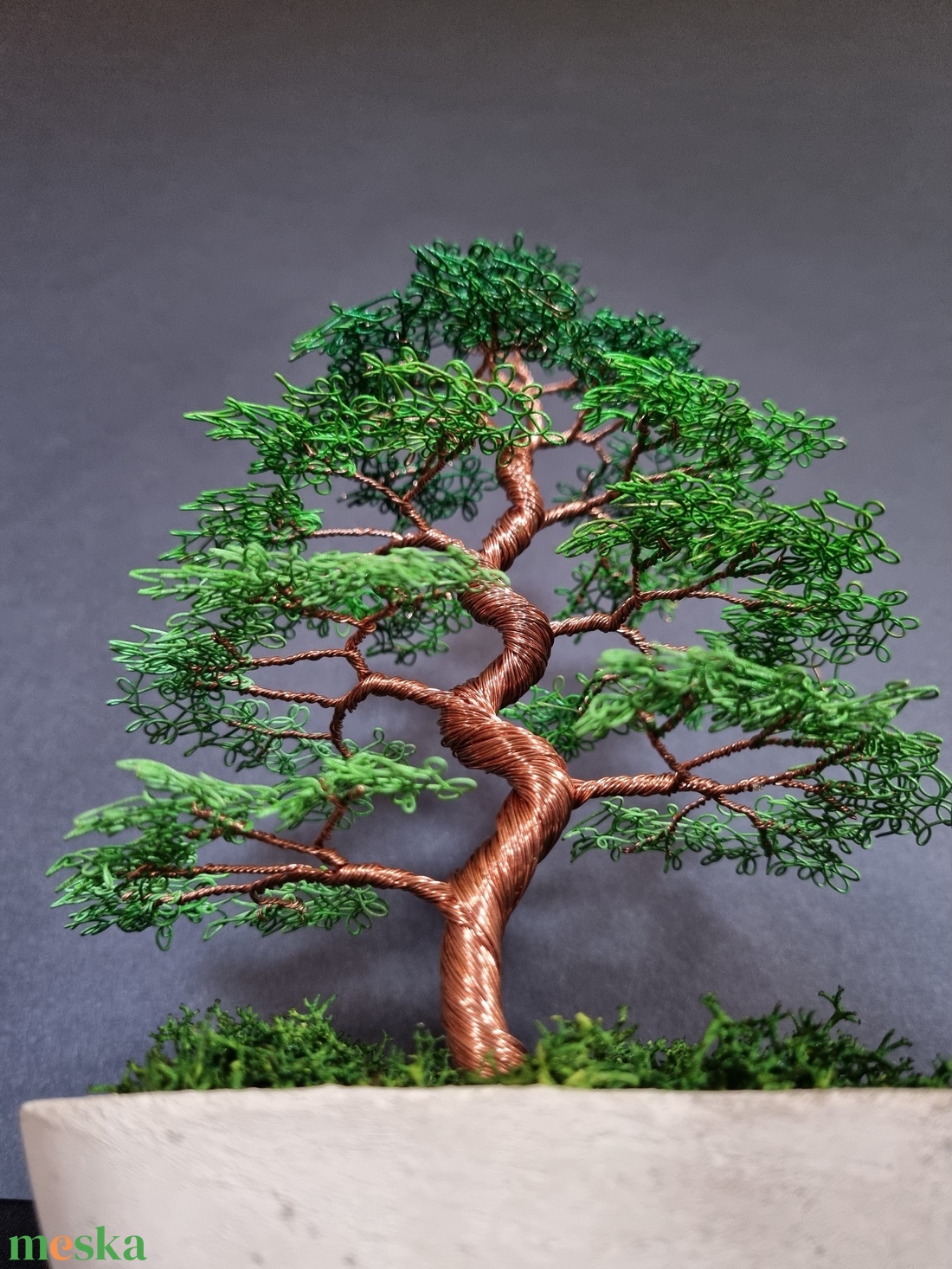 Zöld színátmenetes drót bonsai - otthon & életmód - dekoráció - asztal és polc dekoráció - bonsai - Meska.hu