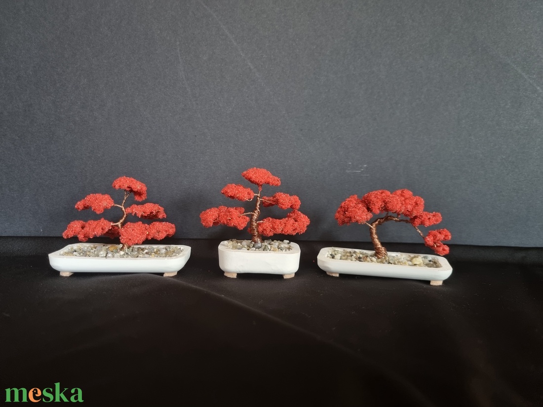 Mini bonsai fák 3db - otthon & életmód - dekoráció - asztal és polc dekoráció - bonsai - Meska.hu