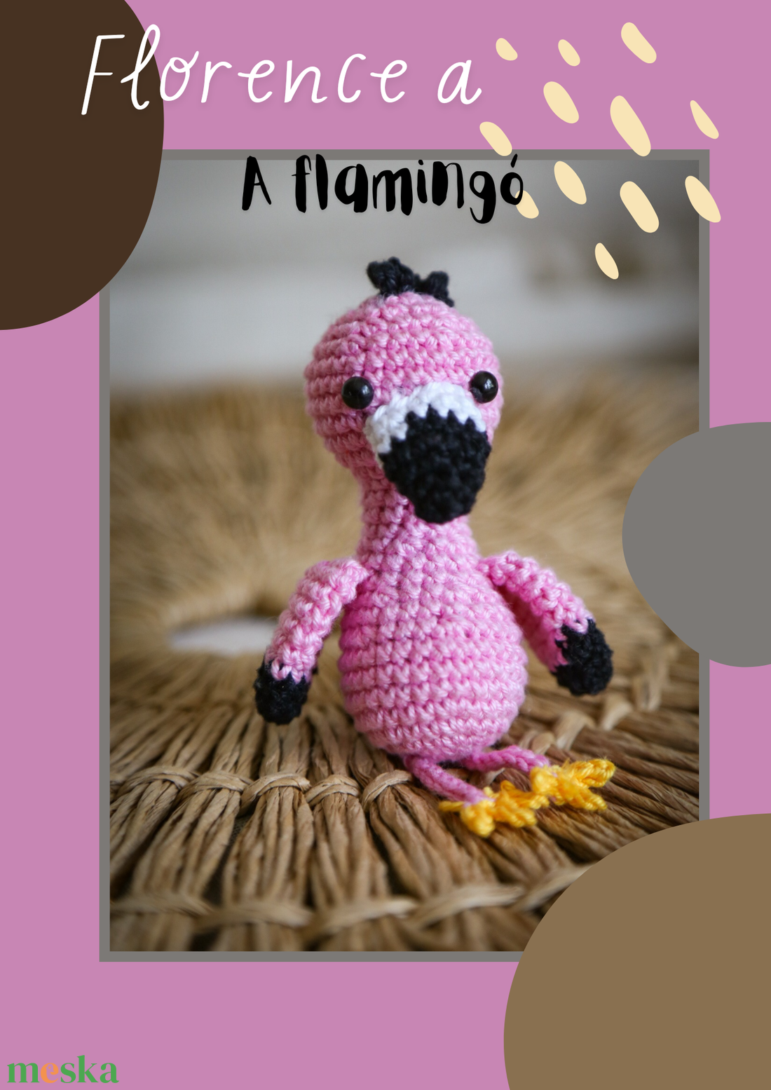 Flamingó horgolás minta - diy (csináld magad) - szabásminta, útmutató - Meska.hu