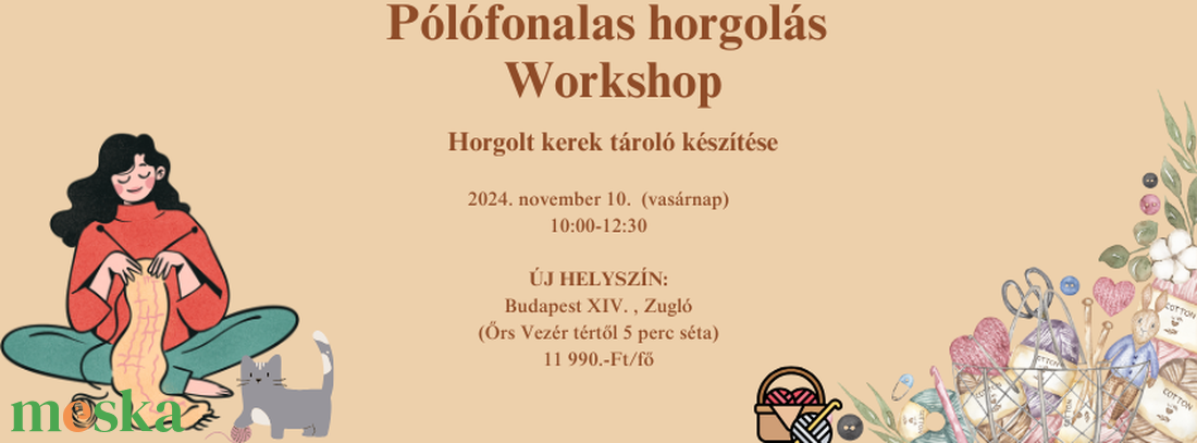 Pólófonalas horgolás workshop -  - Meska.hu