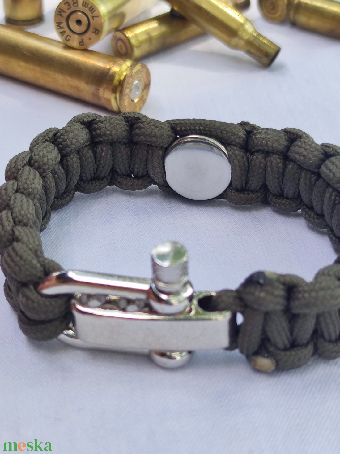 7 mm , 1-Lövetű Töltény paracord karkötő, Vadászékszer - ékszer - karkötő - fonott karkötő - Meska.hu