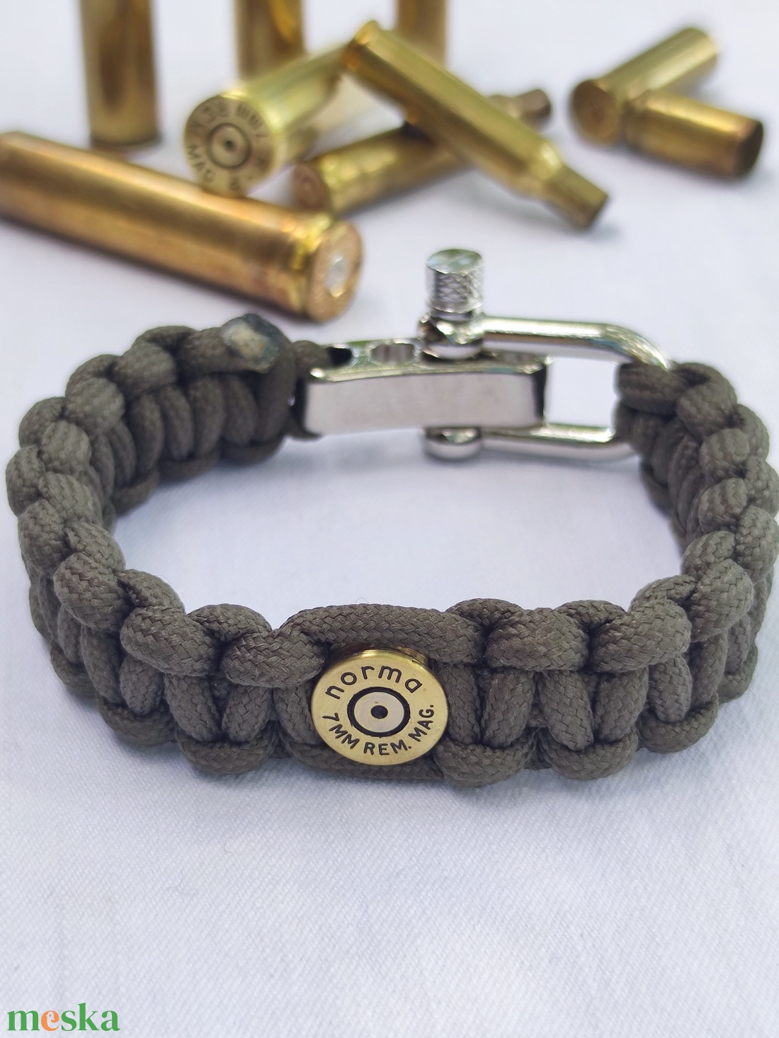 7 mm , 1-Lövetű Töltény paracord karkötő, Vadászékszer - ékszer - karkötő - fonott karkötő - Meska.hu