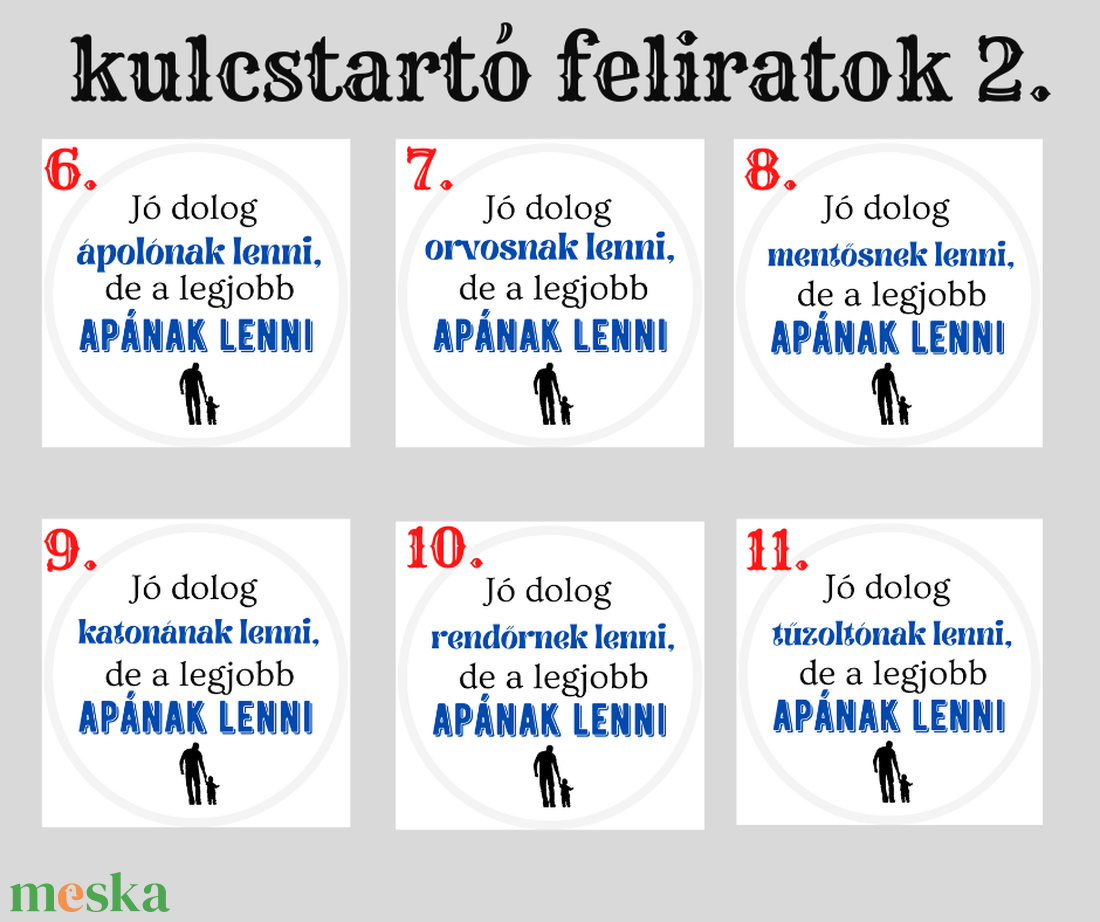 Legjobb Apának lenni kulcstartó- 16 féle szakmával - táska & tok - kulcstartó & táskadísz - kulcstartó - Meska.hu