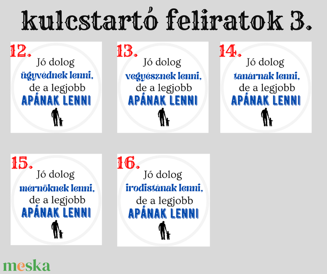 Legjobb Apának lenni kulcstartó- 16 féle szakmával - táska & tok - kulcstartó & táskadísz - kulcstartó - Meska.hu