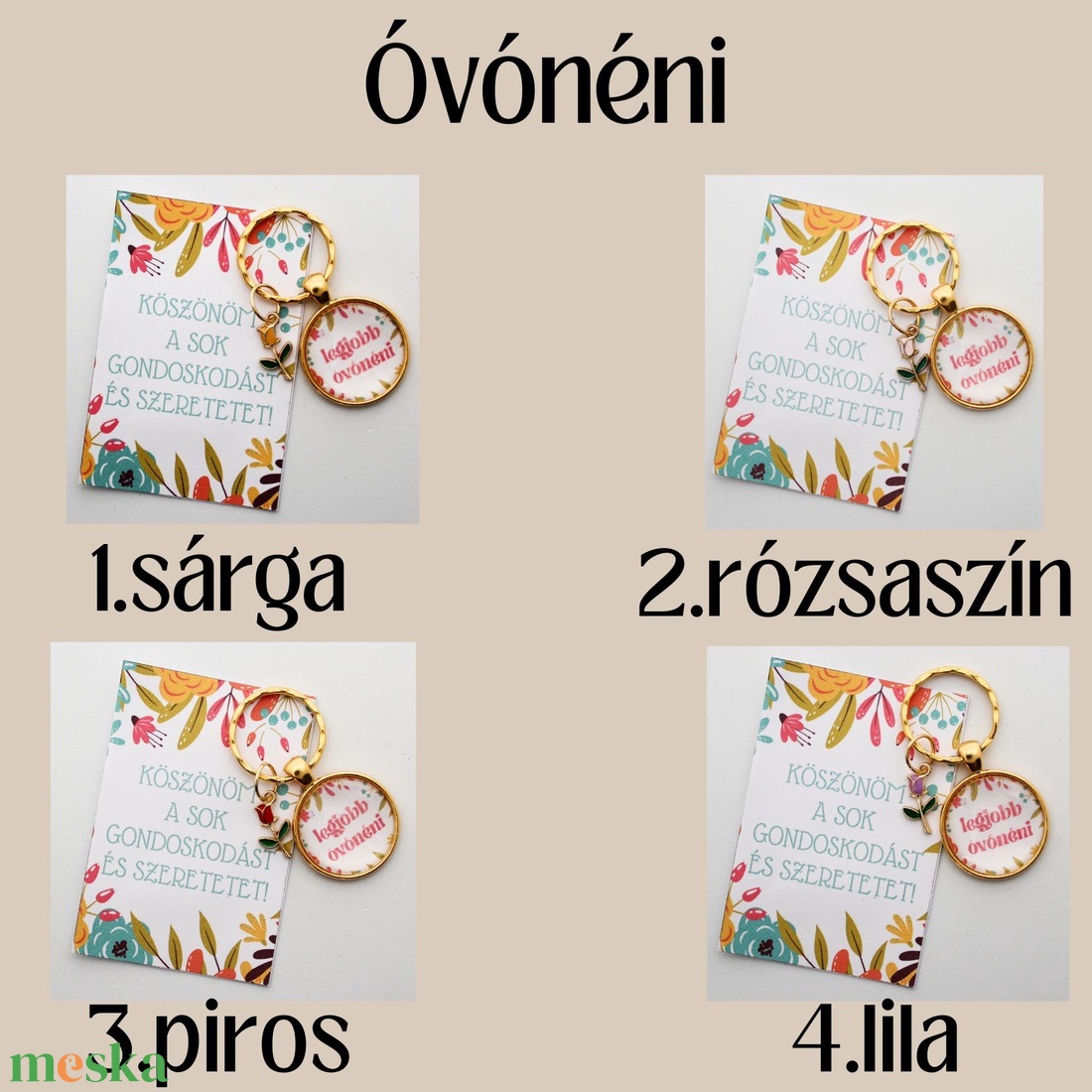 Tanár,óvónéni,dadus ballagási kis tulipános kulcstartó - táska & tok - kulcstartó & táskadísz - kulcstartó - Meska.hu