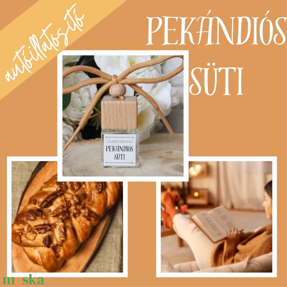 Pekándiós süti autóillatosító (édes) - otthon & életmód - gyertya, illat, aroma - párologtató - Meska.hu