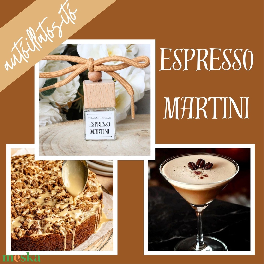 Espresso martini autóillatosító (édes,fűszeres) - otthon & életmód - gyertya, illat, aroma - párologtató - Meska.hu