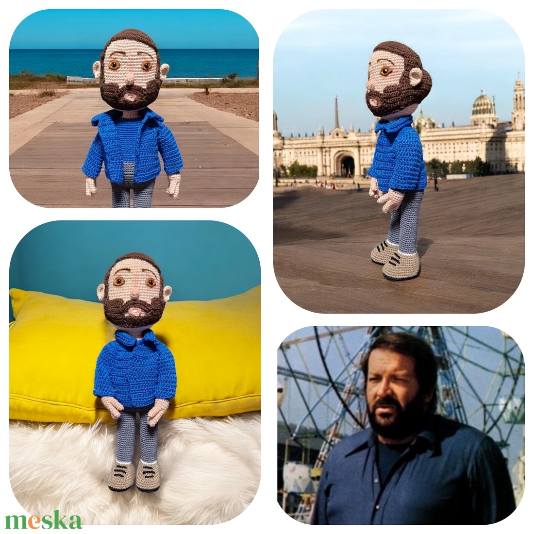 Amigurumi technikával horgolt Hasonmás figura: Bud Spencer  - játék & sport - plüssállat & játékfigura - ember - Meska.hu