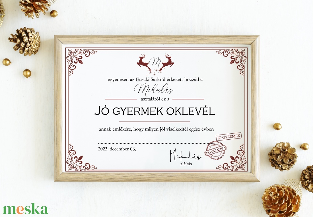 Jó gyermek oklevél csomag  névre szóló (boríték, ajándékkísérő, oklevél) - karácsony - mikulás - mikulás ajándékok - Meska.hu