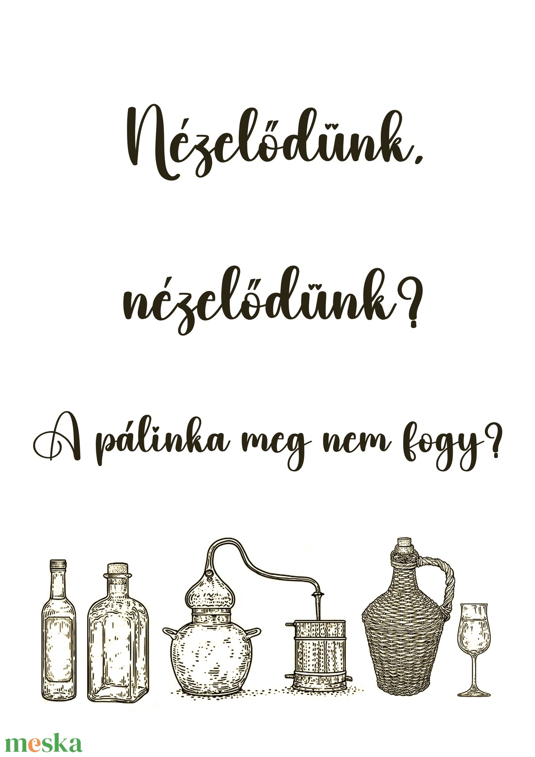 Esküvői kép - Nézelődünk, nézelődünk? A pálinka meg nem fogy? - otthon & életmód - dekoráció - kép & falikép - üvegkép - Meska.hu