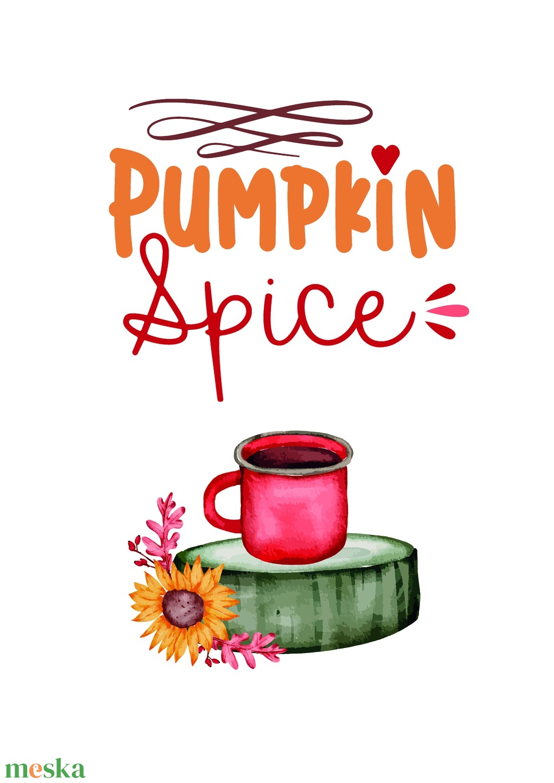 Pumpkin spice őszi falikép - otthon & lakás - dekoráció - kép & falikép - üvegkép - Meska.hu