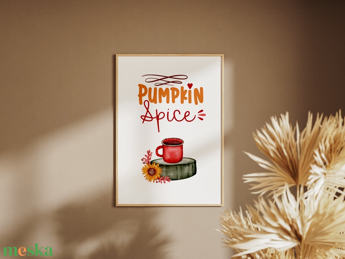 Pumpkin spice őszi falikép - otthon & lakás - dekoráció - kép & falikép - üvegkép - Meska.hu