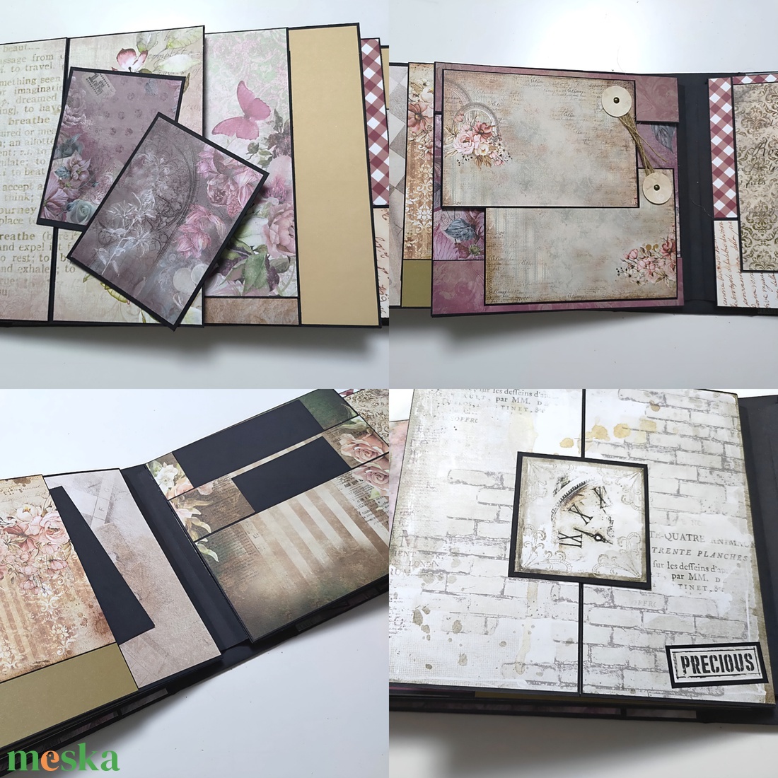 'Preserved memories' vintage emlékalbum, fotóalbum, scrapbook - otthon & életmód - papír írószer - album & fotóalbum - Meska.hu