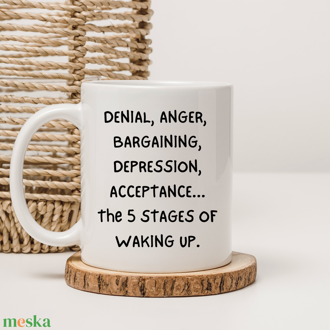 The 5 stages of waking up kerámia bögre - otthon & életmód - konyhafelszerelés, tálalás - tálalás - bögre & csésze - Meska.hu