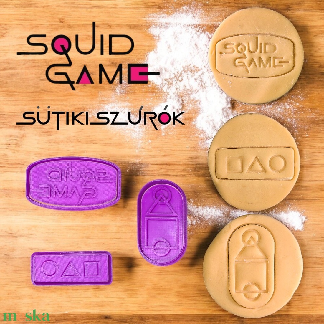 Squid Game szimbólumos sütikiszúrók  Egyedi design - otthon & életmód - konyhafelszerelés, tálalás - sütés, főzés - sütikiszúró - Meska.hu