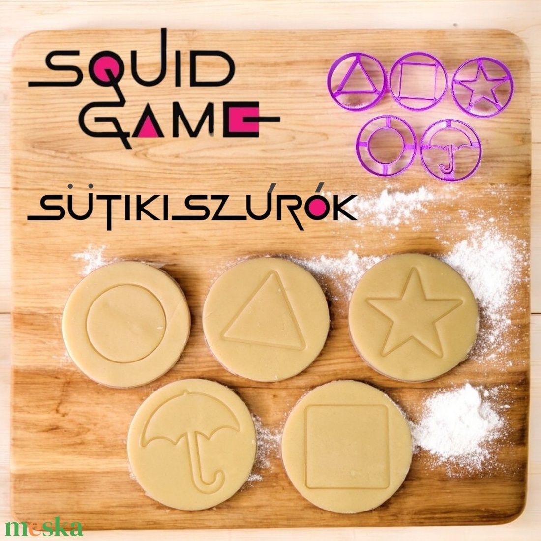 Squid Game Sütikiszúró Szett  Cukorka kihívás formák - otthon & életmód - konyhafelszerelés, tálalás - sütés, főzés - sütikiszúró - Meska.hu