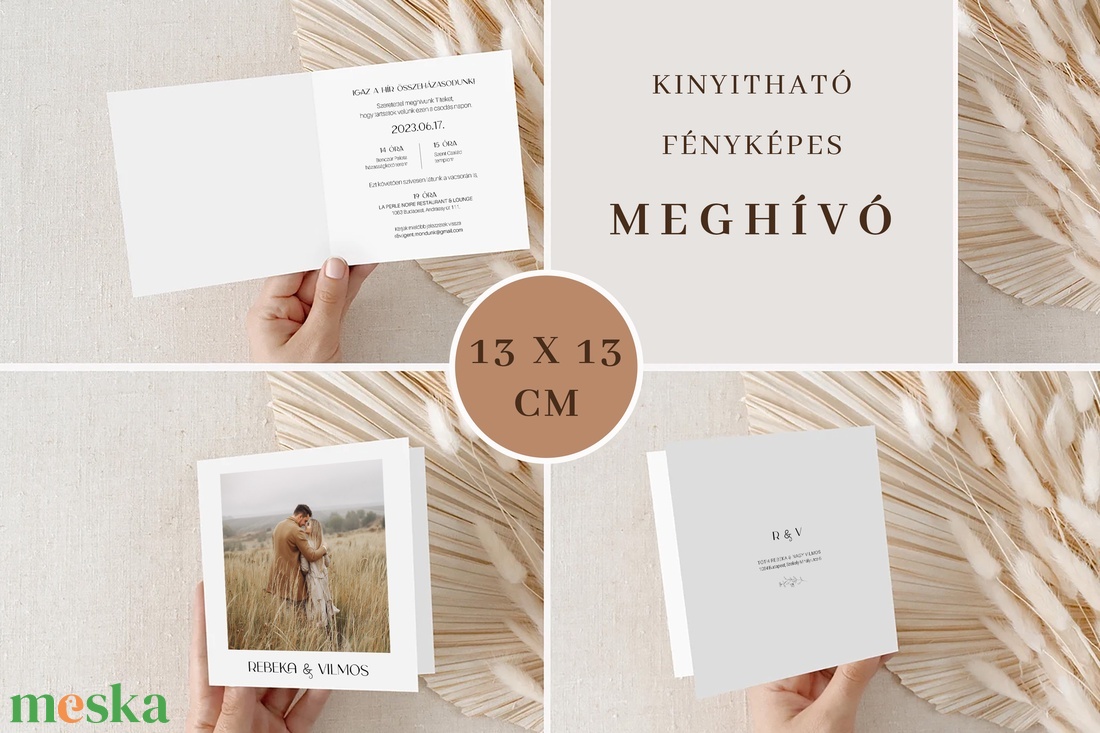 Fényképes esküvői meghívó, minimal design - esküvő - meghívó & kártya - meghívó - Meska.hu