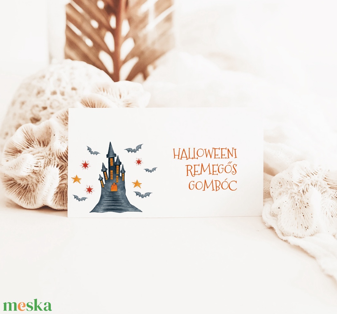 Halloween menükártya, ételcímke, svédasztal ételkártya, denevér - otthon & életmód - dekoráció - halloween - halloweeni dekoráció - Meska.hu