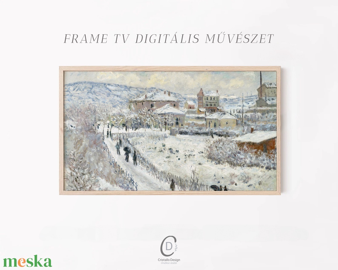 Monet festmény, karácsonyi dekoráció, Samsung Frame TV kép, digitális - karácsony - karácsonyi lakásdekoráció - karácsonyi lakásdíszek - Meska.hu