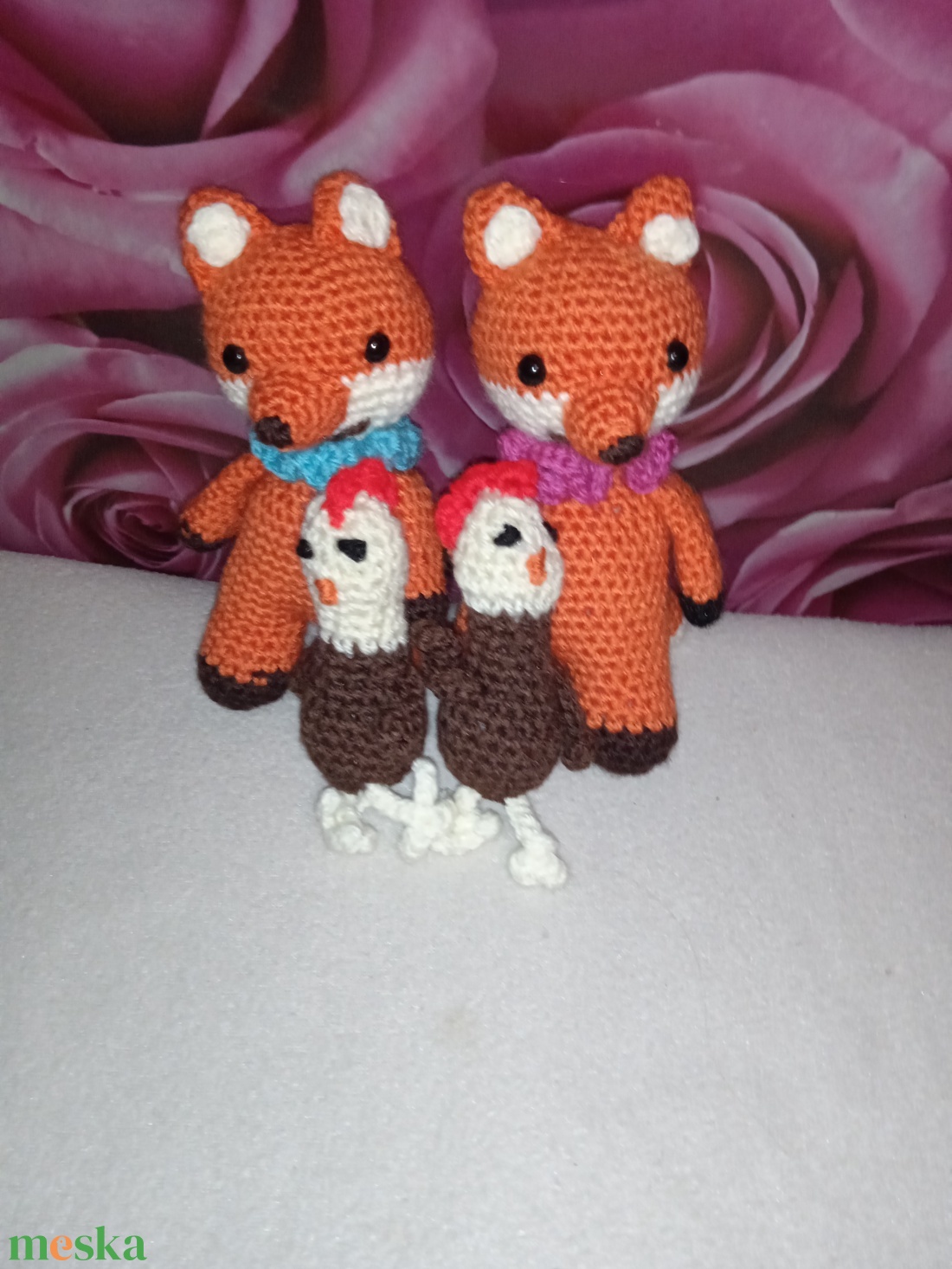 Amigurumi róka tyúkocskával - játék & sport - plüssállat & játékfigura - róka - Meska.hu